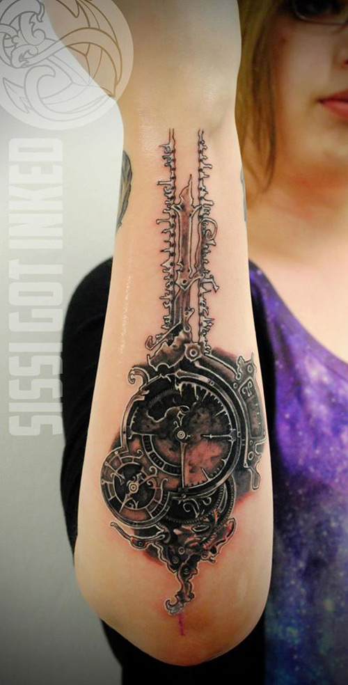 Unique Watch Tattoo On Forearm