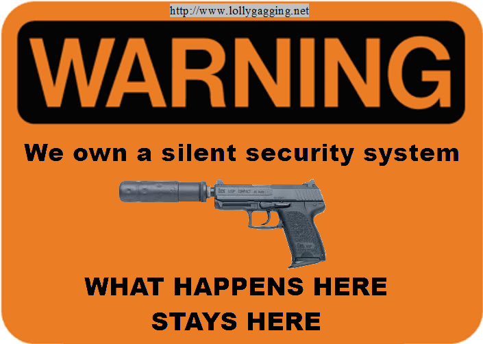 We Own A Silent Security System Funny Gun Warning