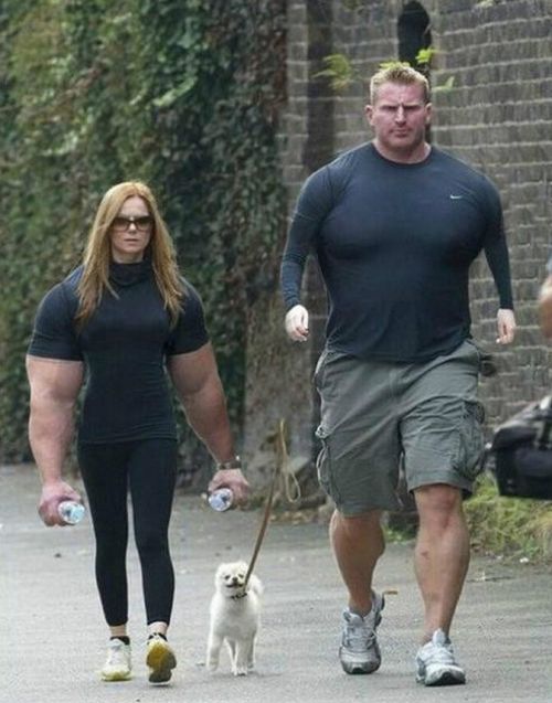 Weird Muscular Body Funny Couple Picture