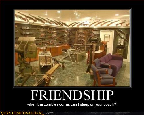 When Zombies Come Can I Sleep On Your Couch Funny Guns Image