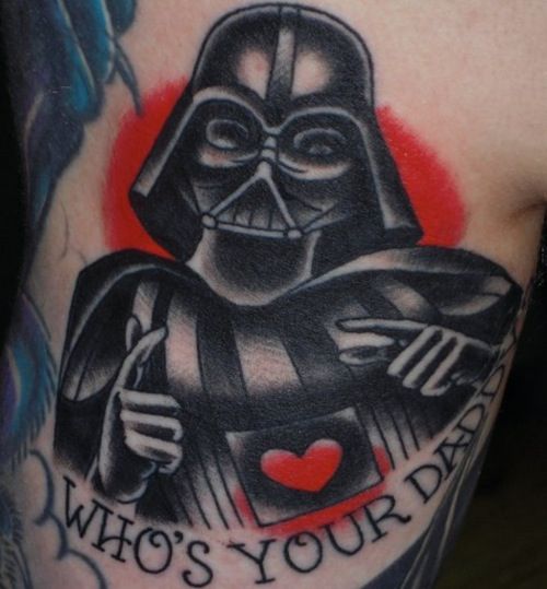 Who's Your Daddy - Black Star War Darth Vader Tattoo Design