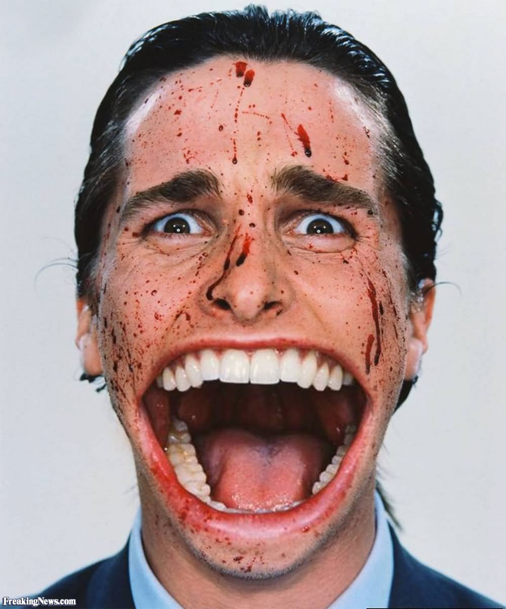 Zombie Christian Bale Funny Big Mouth Smiling