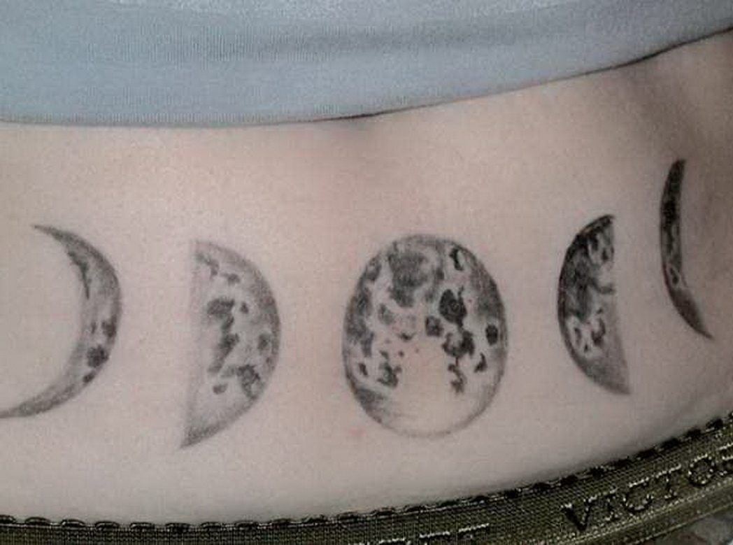 Amazing Moons Tattoo Design For Lower Back