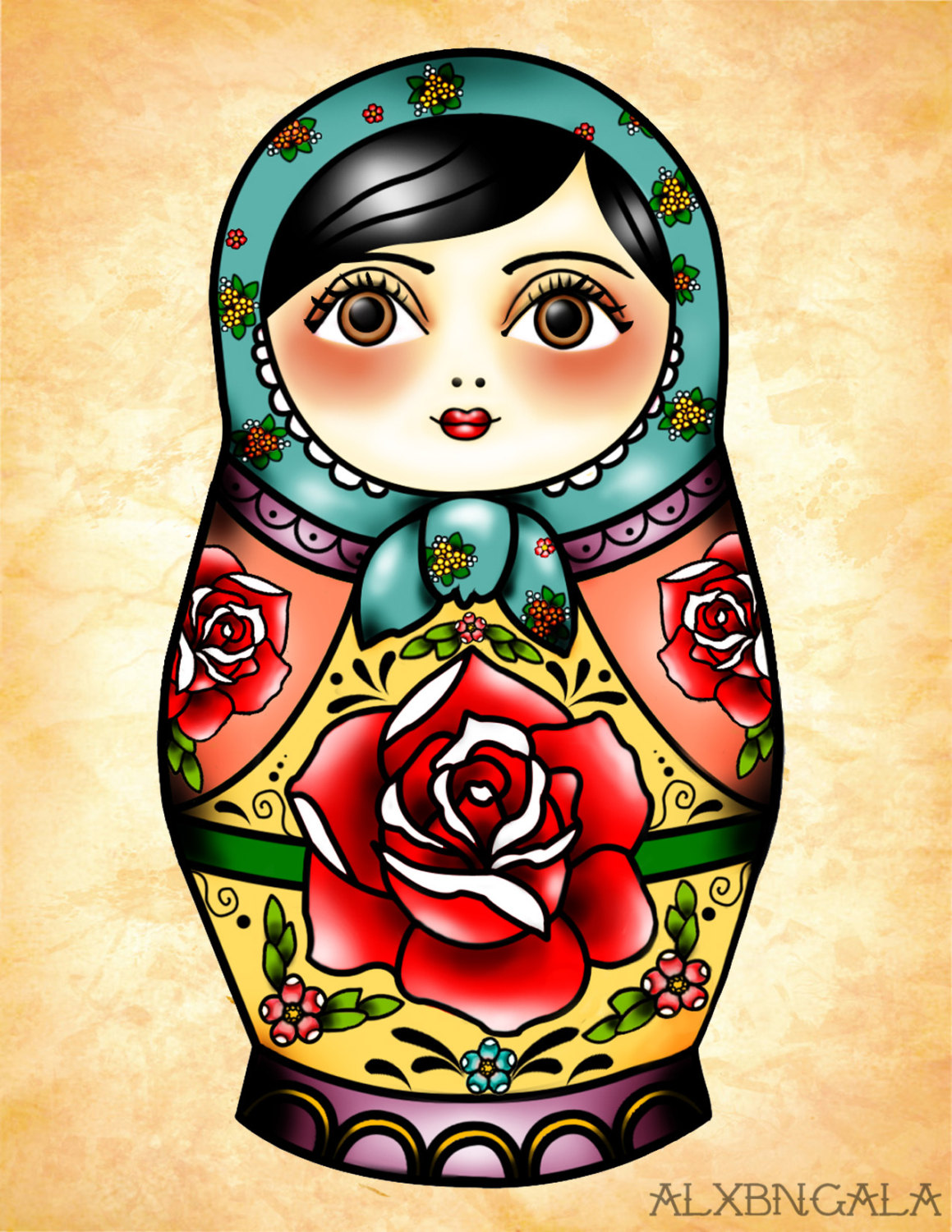 Beautiful Traditional Matryoshka Tattoo Design Idea