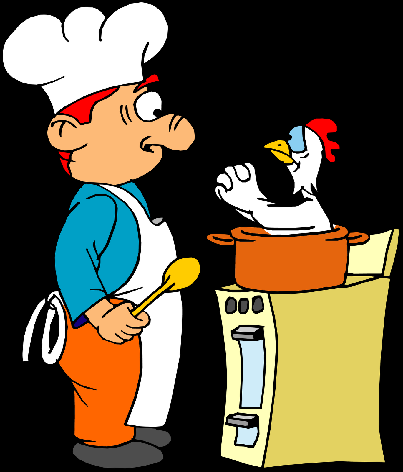 Chicken Say Let Me Go To Cook Funny Clip Art Image
