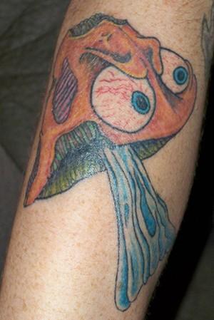 Evil Mushroom Tattoo Closeup Image