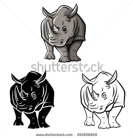 Fantastic Three Rhino Tattoo Design