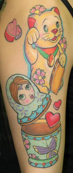 Fantasy Matryoshka Tattoo On Full Sleeve by Cia Tattoo