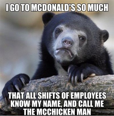 Funny Bear I Go To McDonald's So Much Funny Picture