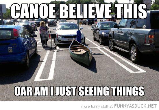 Funny Canoe On Road Picture