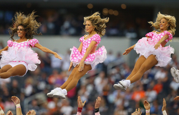Funny Cheerleading Girls Flying Picture