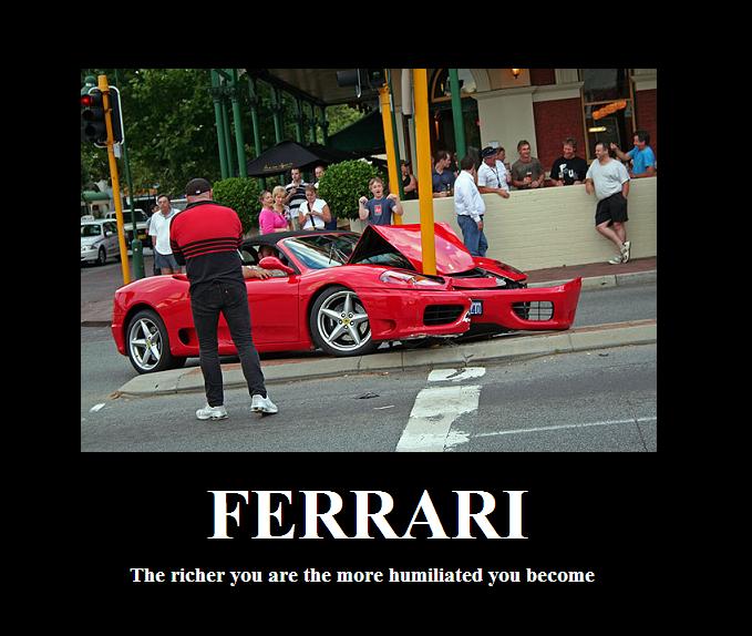 Funny Ferrari Crash Poster