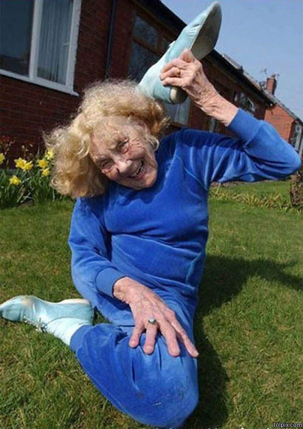 Funny Flexible Old Lady Picture.