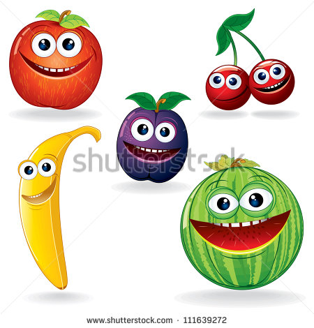 Funny Fruits Smiley Face Clip Art