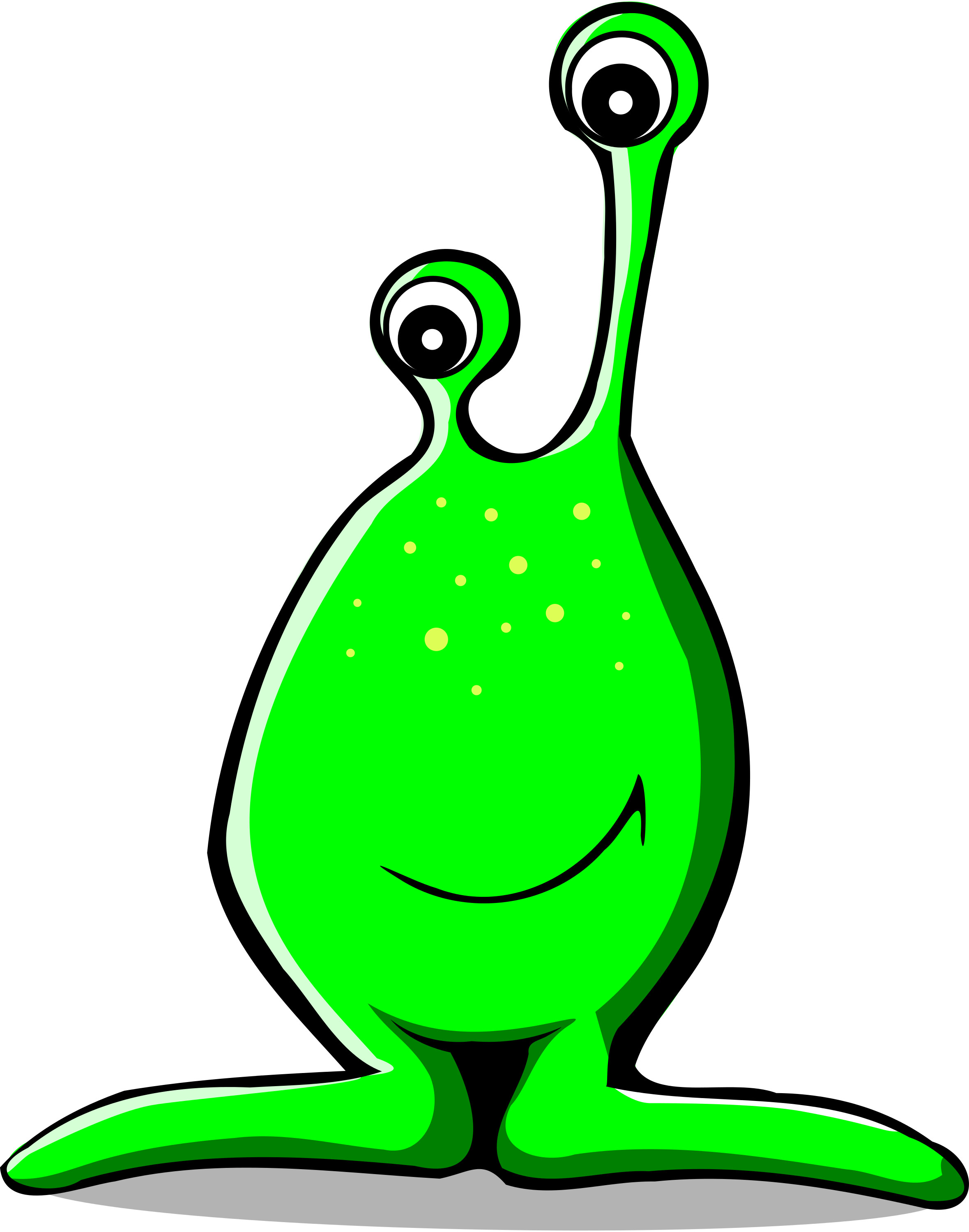 Funny Green Alien Clip Art Image