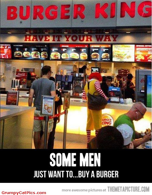 Funny McDonald's Clown Buying Burger King Funny Picture