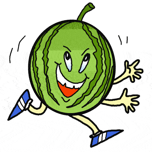 Funny Running Watermelon Clip Art