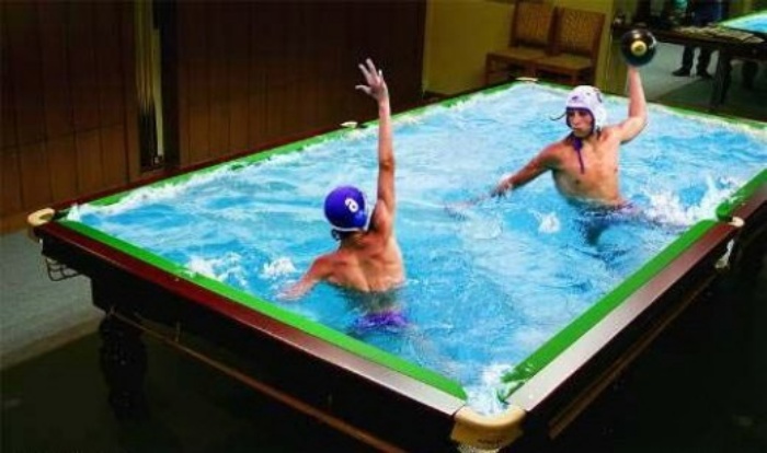 Funny Snooker Swimming Pool Image