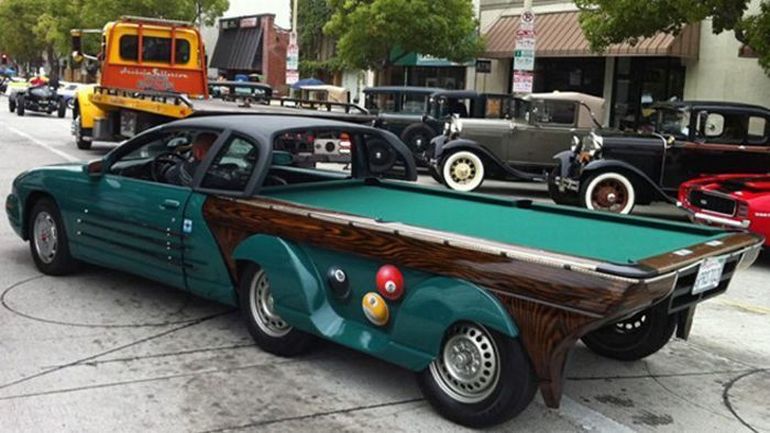 Funny Snooker Table Car Picture
