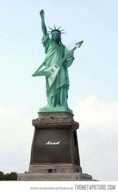 Funny Statue Of Liberty With Guitar