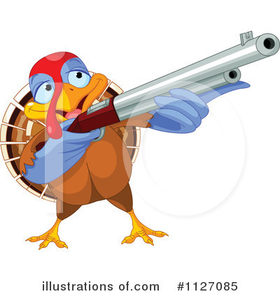 Funny Turkey With Gun Clip Art