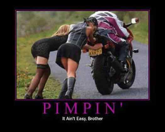 Girls Pushing Bike Funny Pimpin Poster