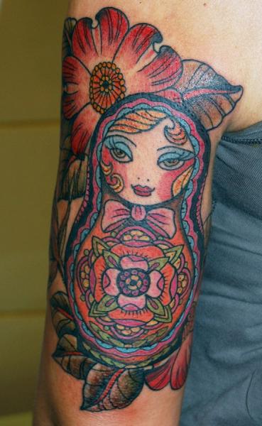 Half Sleeve Matryoshka Tattoo Design