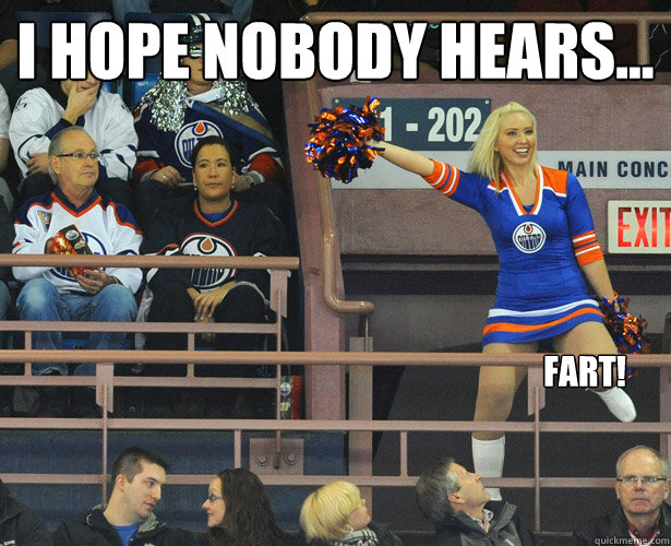 I Hope Nobody Hears Funny Cheerleading Girl Fart Meme.