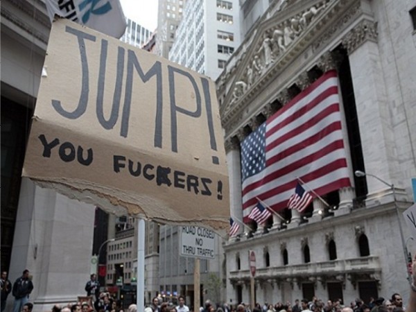 Jump You Fuckers Funny Protest Board Image
