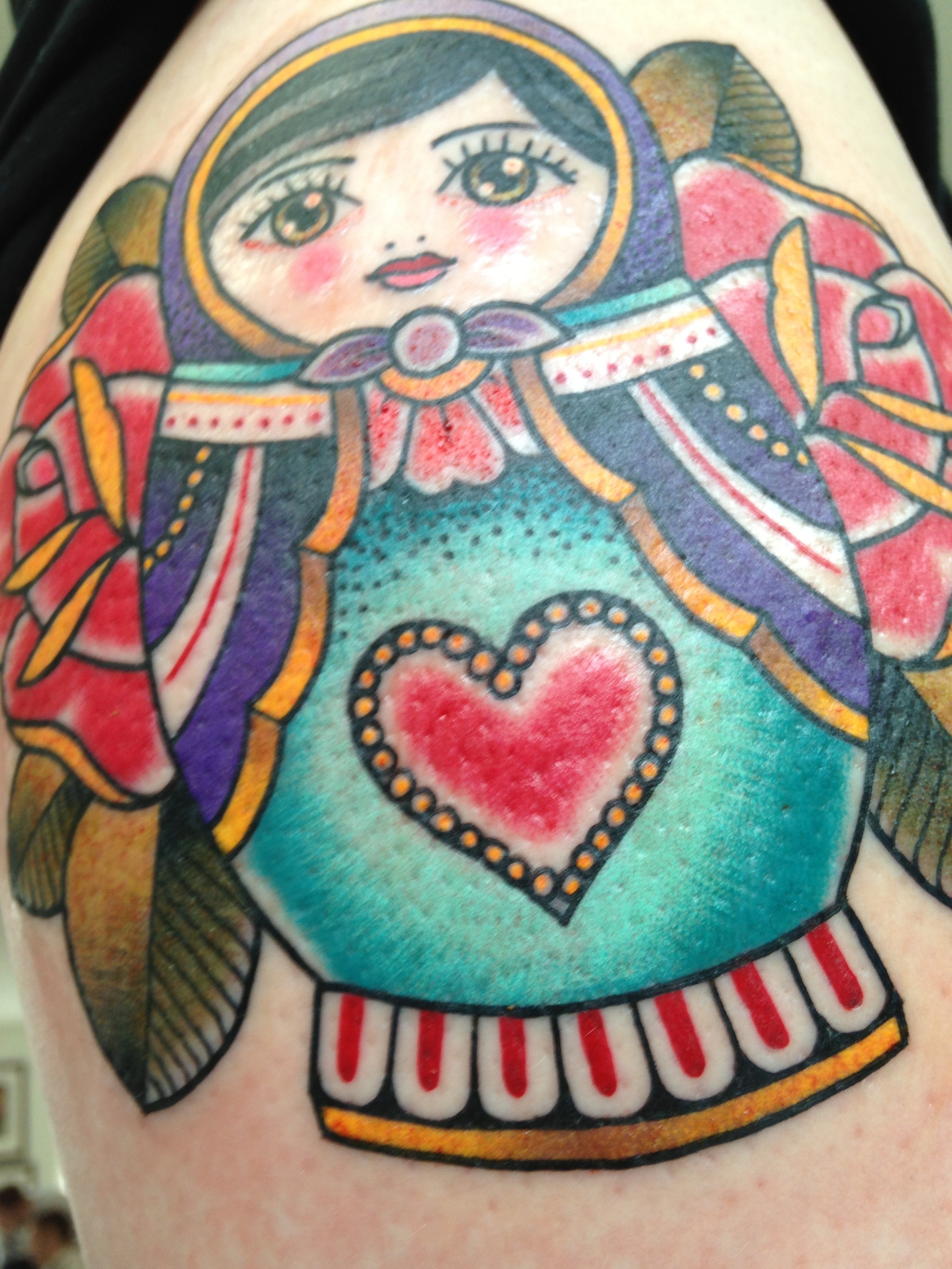 Matryoshka With Red Heart Tattoo