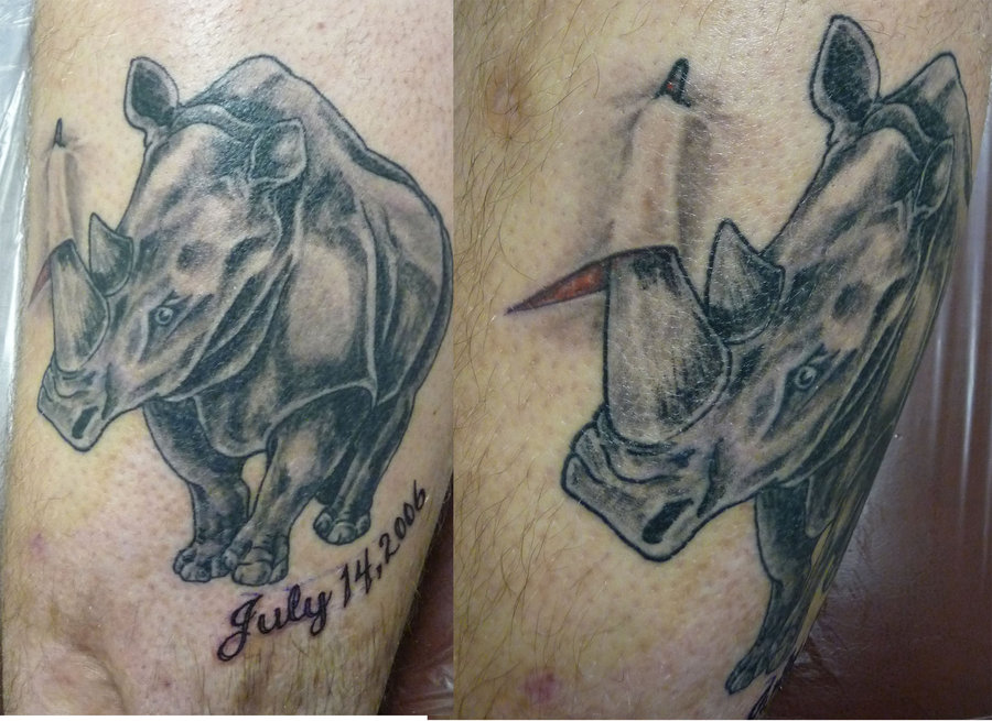Memorial Rhino Tattoo Design By Hoviemon.