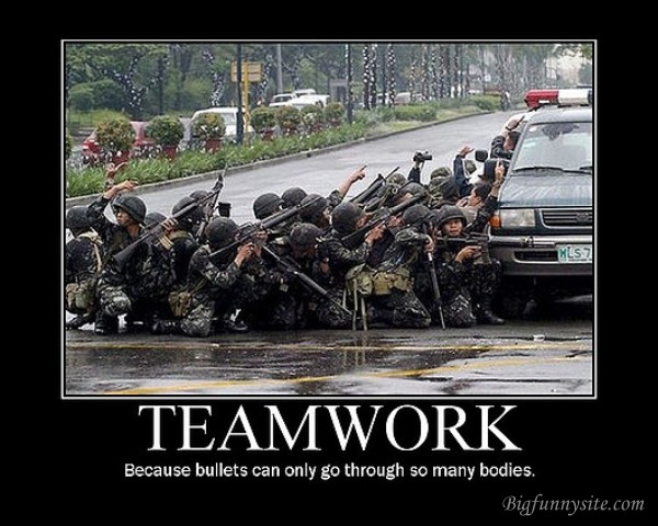 Military Funny Teamwork Poster