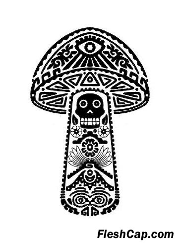 Mushroom Tattoo Design by Zulu