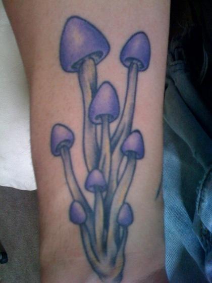 Purple Mushroom Tattoos Ideas