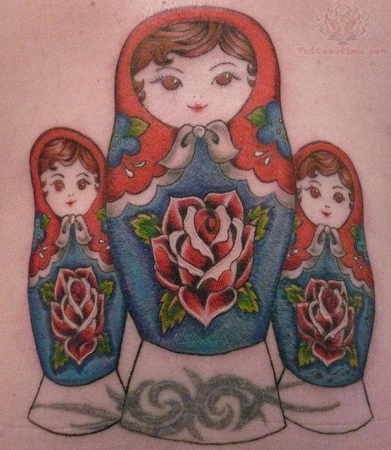 Red Roses Matryoshka Tattoos