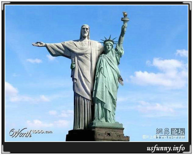 Statue Of Liberty And Jesus Funny Picture