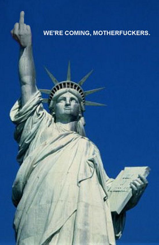 Statue Of Liberty Showing Funny Middle Finger