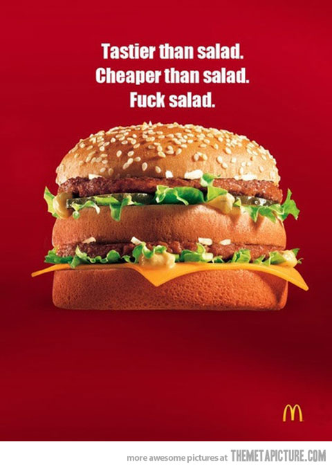 Tastier Than Salad Funny McDonald Burger Image