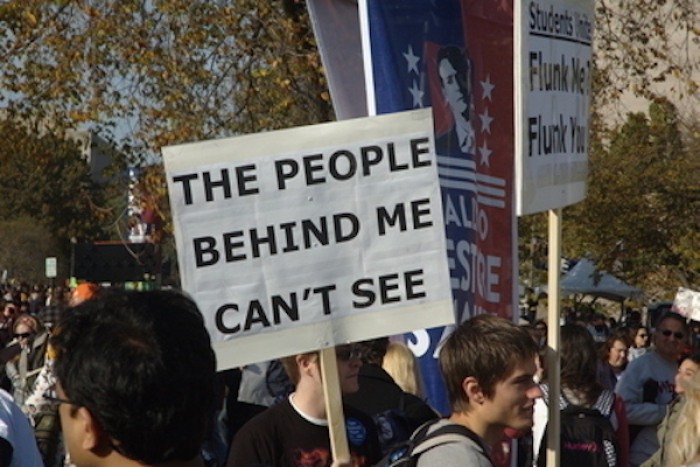 The People Behind Me Can't See Funny Protest Sign Board Image