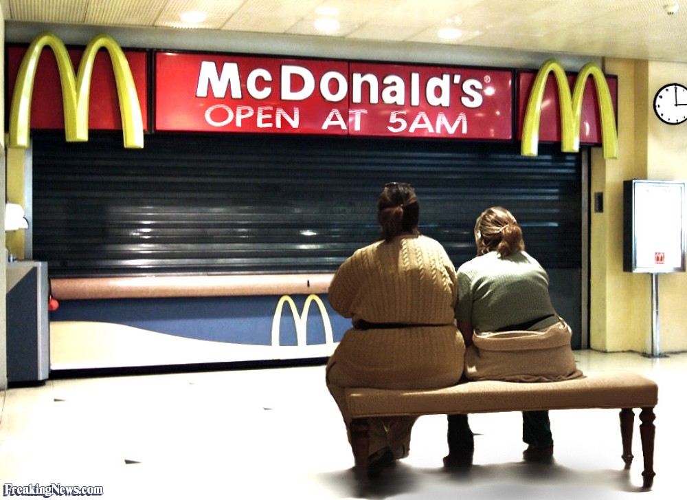 Waiting For McDonald's Open Funny Image