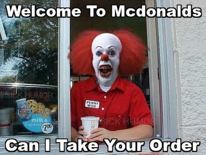 Welcome To McDonald's Can I Take Your Order Funny Clown Meme