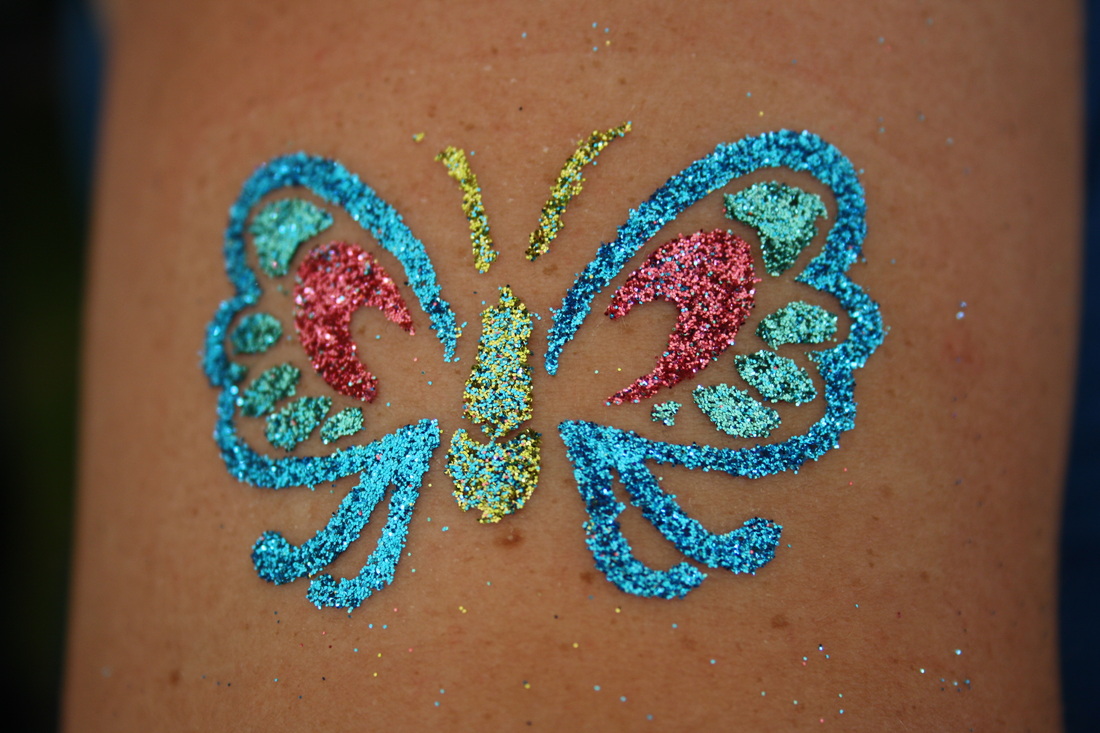 Awesome Glitter Butterfly Tattoo Design