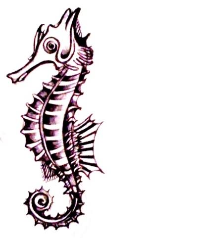 Awesome Seahorse Tattoo Design