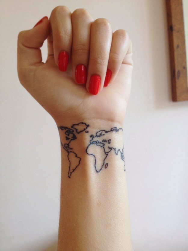 Beautiful Map Wrist Tattoo For Women