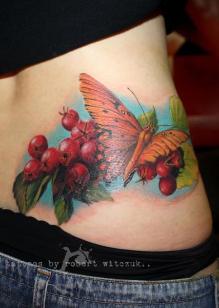 Beautiful Side Rib Realistic Moth Tattoo by Robert Witczuk