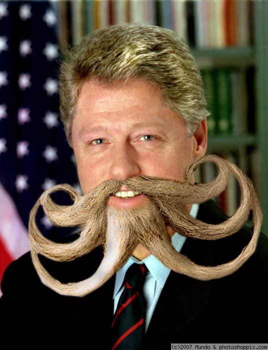 Bill Clinton With Funny Beard Photoshopped Picture