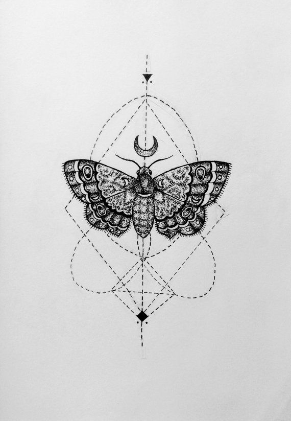 Black Ink Moth Tattoo Design By Zuhal Simsek2