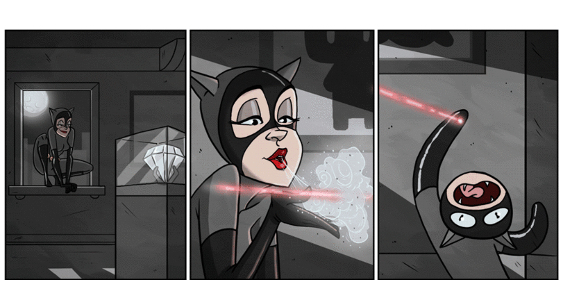 Cat Woman Funny Laser Animated Picture