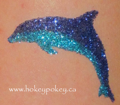 Classic Glitter Dolphin Tattoo Design