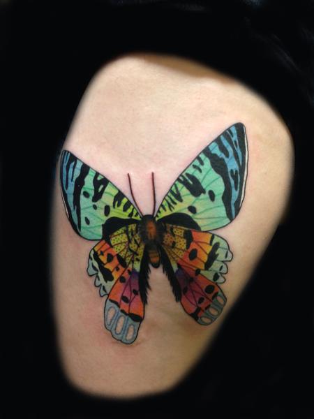 Colorful Moth Tattoo Design